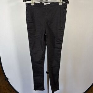 Free People Sz 31 Black Raw Hem High Rise Jegging Legging Emo Skinny Whimsygoth